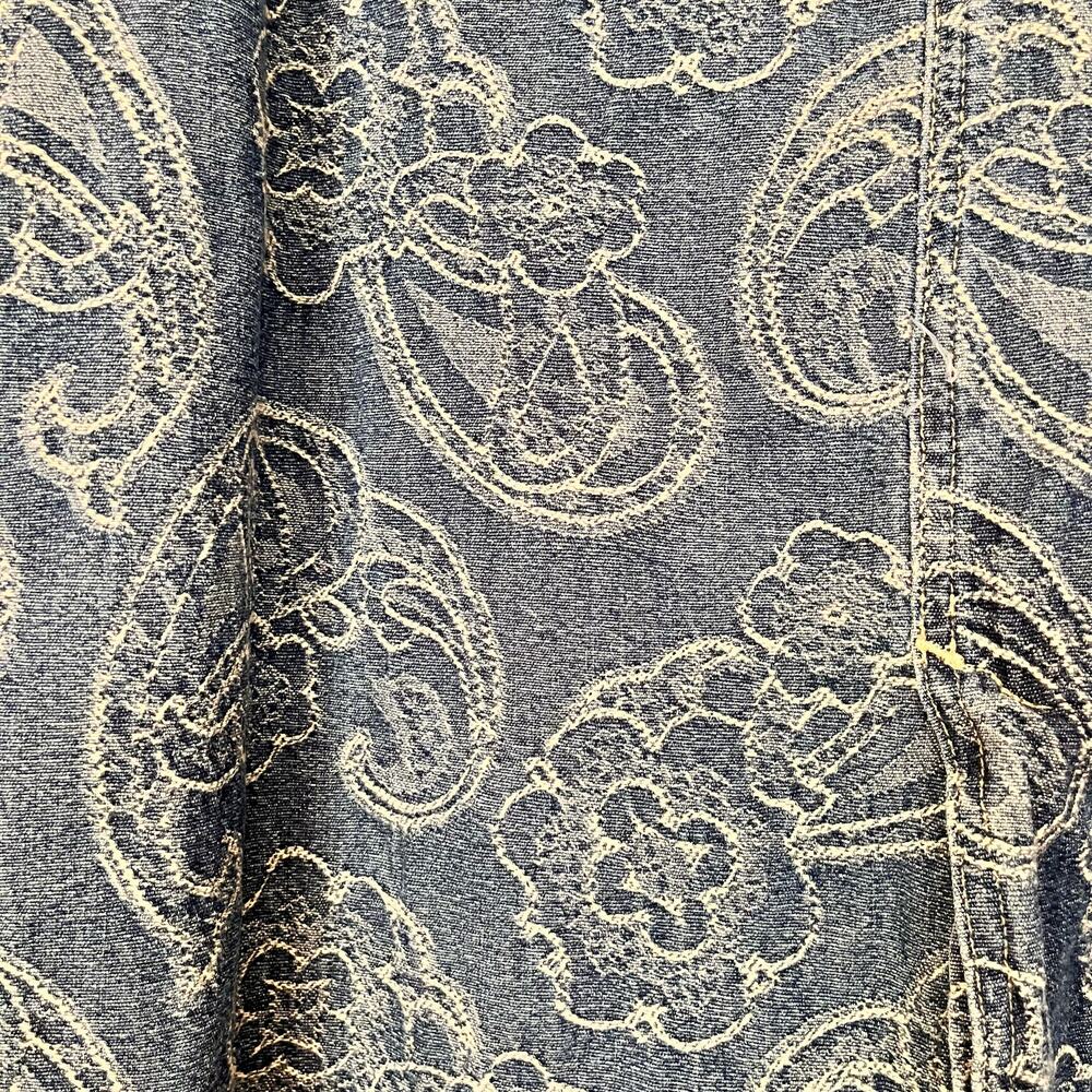 Vintage Liz Claiborne Petite Floral Blue Denim Skirt 8 Petite - Picture 8 of 11